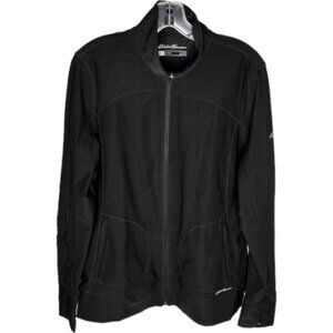 Eddie Bauer Motion High Neck Softshell Full Zip Jacket Thumbholes - Black - XL